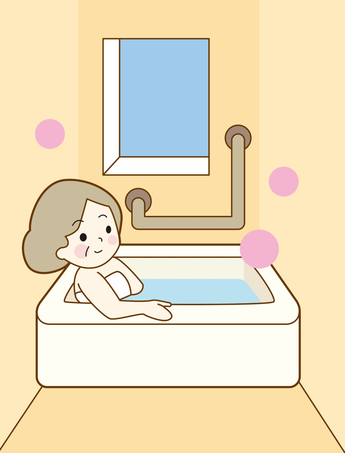 快適なバスタイムを楽しむ女性